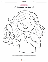 Brushing My Hair printable worksheet preview