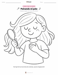 Página para colorear de Cepillarse el Pelo para niños