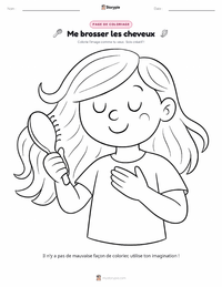 Aperçu de la feuille de travail imprimable Se brosser les cheveux