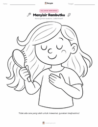 Halaman mewarnai Menyisir Rambut untuk anak-anak