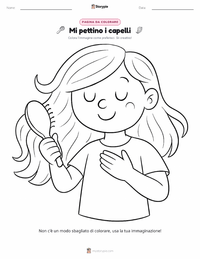Pagina da colorare di Spazzolare i Capelli per bambini