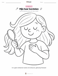 Mijn Haar Borstelen kleurplaat voor kinderen