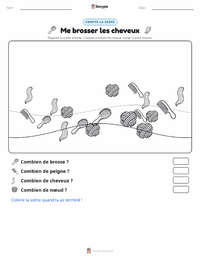 Aperçu de la feuille de travail imprimable Se brosser les cheveux