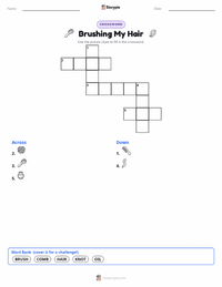 Brushing My Hair printable worksheet preview