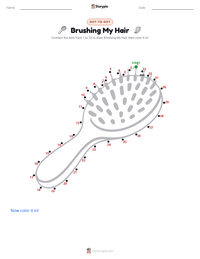 Brushing My Hair printable worksheet preview