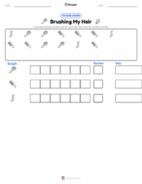Brushing My Hair printable worksheet preview