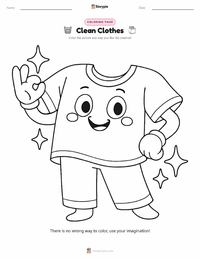 Clean Clothes coloring page for kids