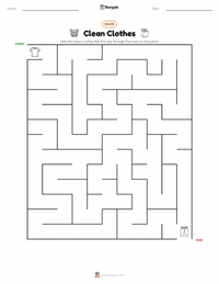 Clean Clothes printable worksheet preview