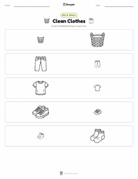 Clean Clothes printable worksheet preview