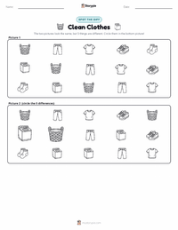 Clean Clothes printable worksheet preview