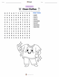 Clean Clothes printable worksheet preview
