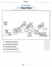 Aperçu de la feuille de travail imprimable Temps Calme