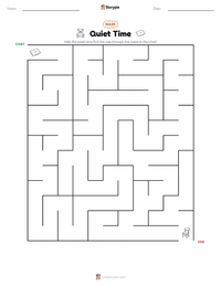 Quiet Time printable worksheet preview