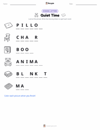 Quiet Time printable worksheet preview