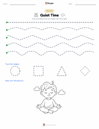Quiet Time printable worksheet preview