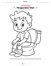 Prabaca lembar kerja cetak Menggunakan Toilet