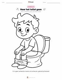 Het toilet gebruiken afdrukbare werkblad voorbeeld