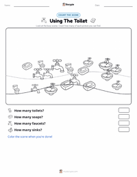 Using The Toilet printable worksheet preview