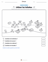Aperçu de la feuille de travail imprimable Utiliser les toilettes