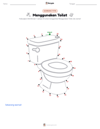 Prabaca lembar kerja cetak Menggunakan Toilet