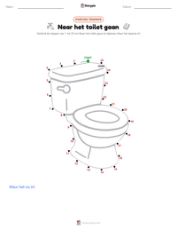 Het toilet gebruiken afdrukbare werkblad voorbeeld