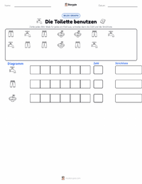 Toilettenbenutzung druckbare Arbeitsblatt Vorschau