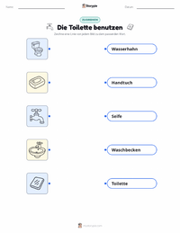 Toilettenbenutzung druckbare Arbeitsblatt für Kinder