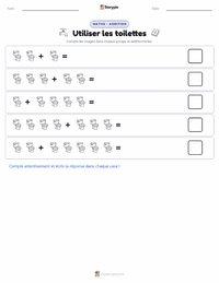 Aperçu de la feuille de travail imprimable Utiliser les toilettes