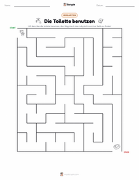 Toilettenbenutzung druckbare Arbeitsblatt Vorschau