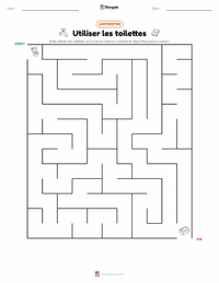 Aperçu de la feuille de travail imprimable Utiliser les toilettes