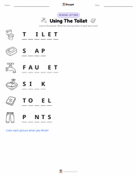 Using The Toilet printable worksheet preview