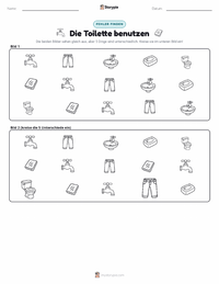 Toilettenbenutzung druckbare Arbeitsblatt Vorschau