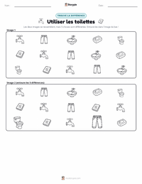 Aperçu de la feuille de travail imprimable Utiliser les toilettes