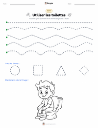 Aperçu de la feuille de travail imprimable Utiliser les toilettes