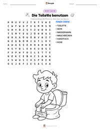 Toilettenbenutzung druckbare Arbeitsblatt Vorschau