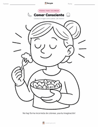 Página para colorear de Alimentación Consciente para niños