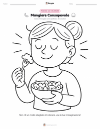Pagina da colorare di Alimentazione Consapevole per bambini