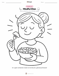 Mindful Eten afdrukbare werkblad voorbeeld
