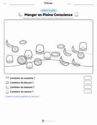 Aperçu de la feuille de travail imprimable Alimentation en Pleine Conscience