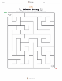 Mindful Eating printable worksheet preview