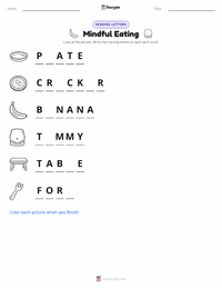 Mindful Eating printable worksheet preview