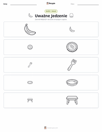 Podgląd drukowalnego arkusza ćwiczeń Uważne Jedzenie