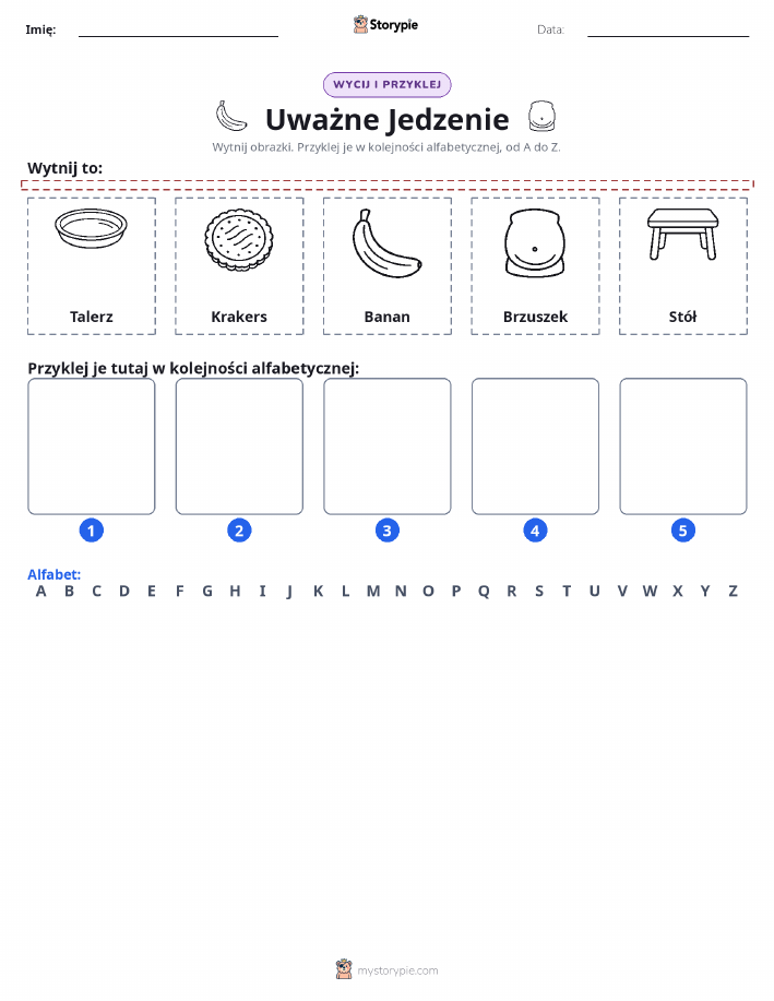Wytnij i Wklej Alfabet