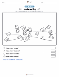 Handwashing printable worksheet preview