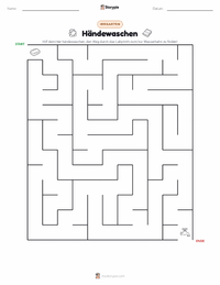 Händewaschen druckbare Arbeitsblatt Vorschau