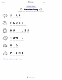 Handwashing printable worksheet preview