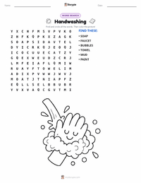 Handwashing printable worksheet preview