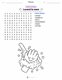 Anteprima della scheda stampabile di Lavaggio delle mani