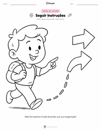 Página de colorir Seguir Instruções para crianças