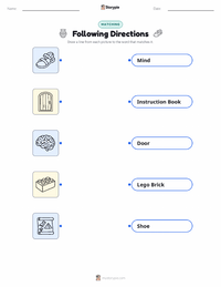 Following Directions printable worksheet for kids